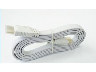 Kabel HDMI 1,5m slim płaski 3D ARC DTS pozłacany biały
