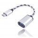 Kabel OTG z USB 2.0 na USB C srebrny