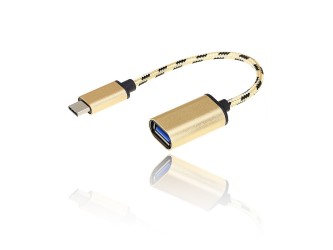 Kabel OTG z USB 2.0 na USB C różowe złoto