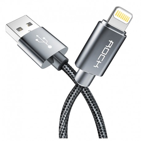 Kabel USB ROCK Lightning Nylonowy 180cm - sz