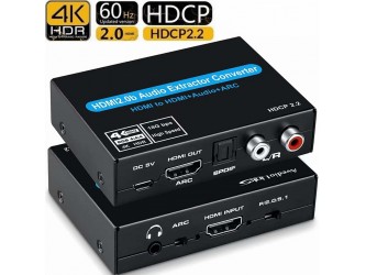 Ekstraktor dźwięku HDMI 4K HDR10 Dolby Vision Dolby Atmos HDCP2.2 do Toslink SPDIF Cinch