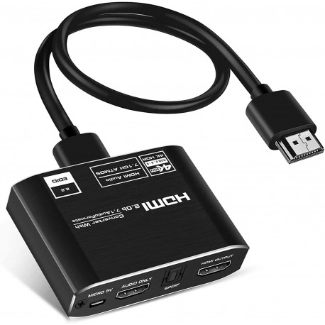 Ekstraktor dźwięku HDMI 4K HDR 3D HDCP2.2 do Toslink SPDIF Cinch