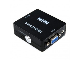 Konwerter video VGA +audio stereo do HDMI czarny