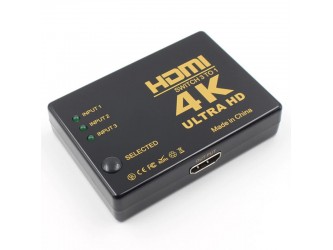 Switch HDMI 4K 3-wejściowy ze wzmacniaczem +pilot