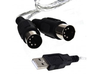 MIDI interfejs na USB dwustronny kabel MIDI 2m
