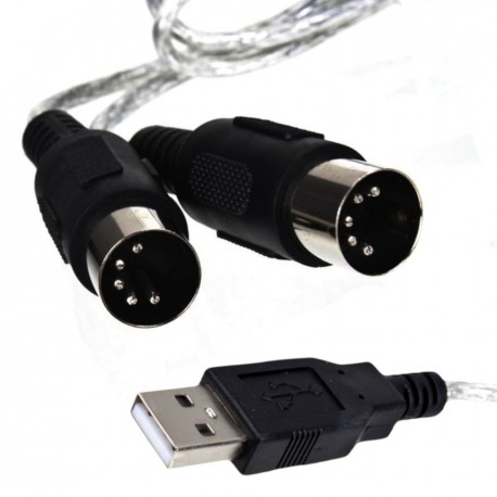 MIDI interfejs na USB dwustronny kabel MIDI 2m