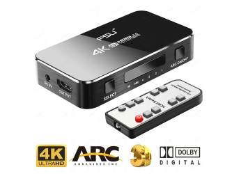 Switch HDMI 4K HDMI2.0 4-portowy z ARC DAC +pilot